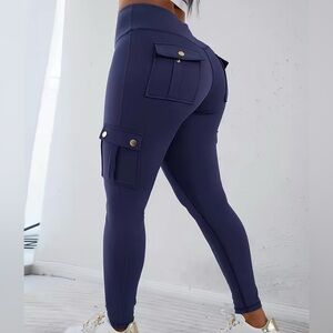 Women's Navy Cargo Leggings